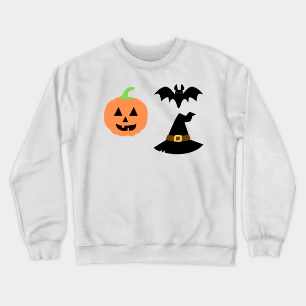 yellow pumpkin black hat design Crewneck Sweatshirt by Artistic_st
